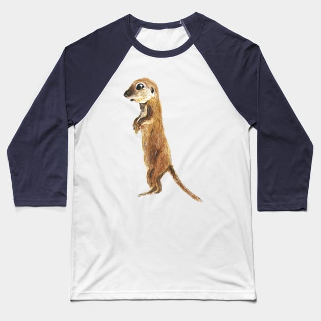 cute little otter watercolor Baseball T-Shirt by colorandcolor